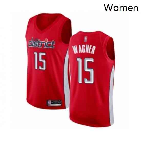Womens Washington Wizards 15 Moritz Wagner Red Swingman Jersey Earned Edition